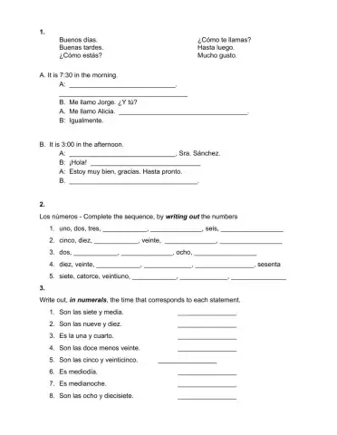 Spanish 1 - para empezar stations