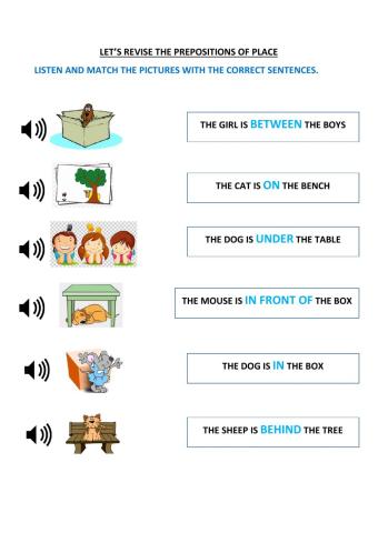 Prepositions of Place