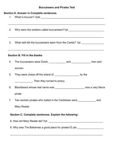 Buccaneers &  Pirates