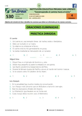 Oraciones eliminadas