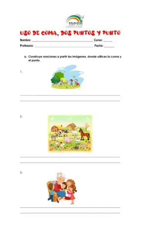 Uso de coma, dos puntos y punto