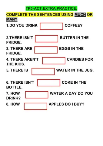 Much many - some any a-an a lot of