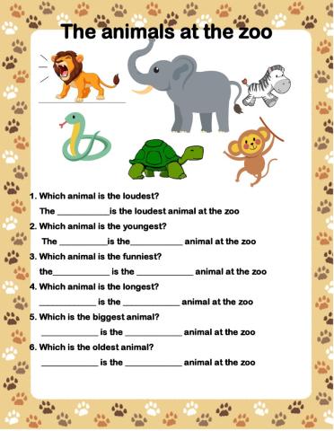 The animals at the zoo