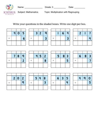 Multiplication with Regrouping