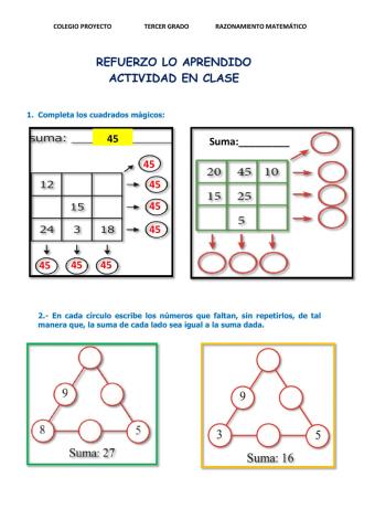 Cuadrados y pirámides mágicas