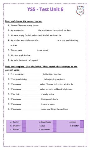 Test Unit 6 - Young Stars 5