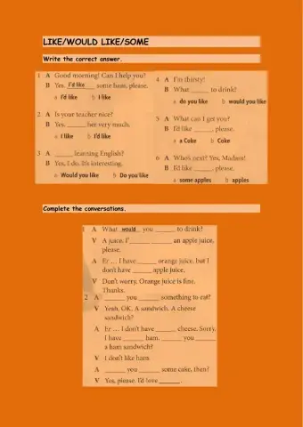 Like and would like in use