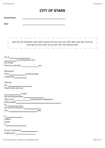 City of stars (gaps)