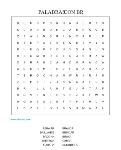 Sopa de letras palabras .br