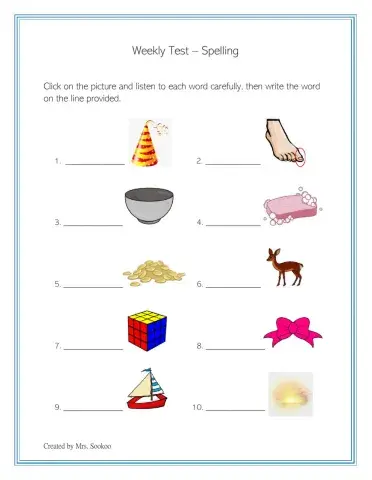 Weekly Test Spelling 4