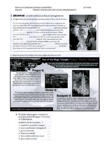 Presente continuous for future arrangements