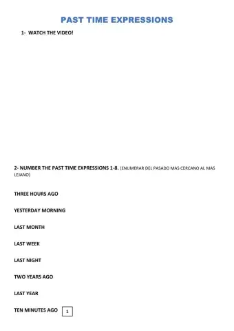 Past time expressions