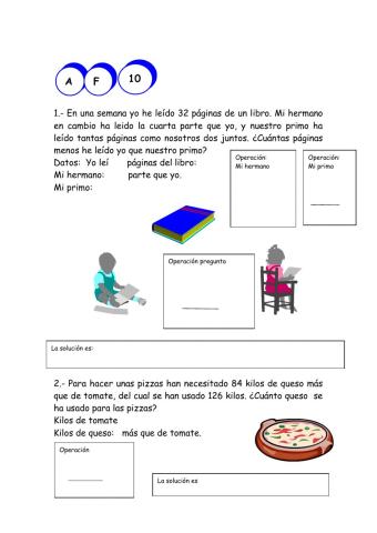 Problemas matemáticos de tercero