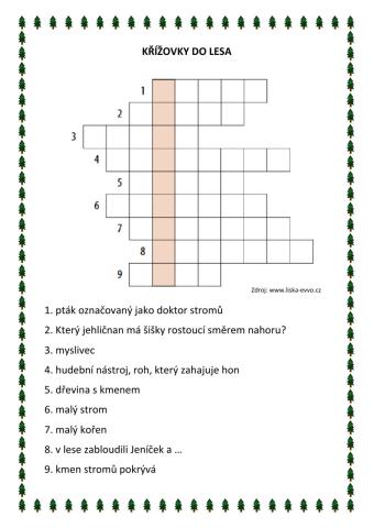 Křížovka do lesa