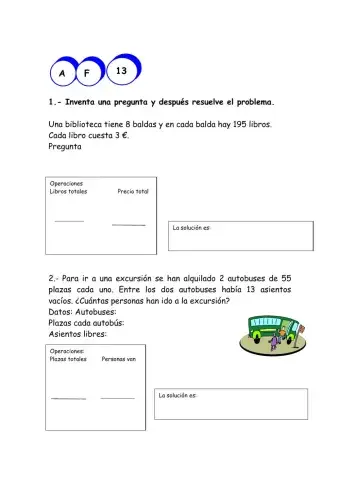 Problemas matemáticos de tercero