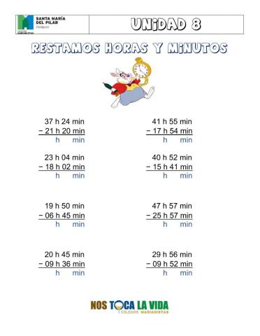 Restar horas y minutos 00