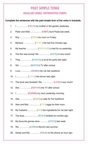 PAST SIMPLE TENSE - regular verbs (affirmative)