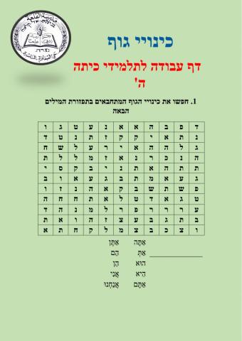 התאמת כינויי גוף לפעלים