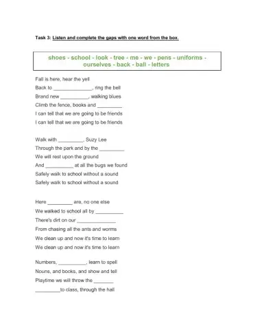 Complete with the words from the box