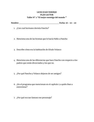 Plan Lector - El mejor enemigo del mundo