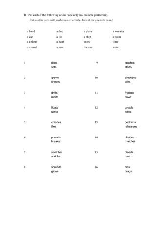 Nouns and Verbs 1