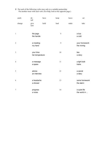 Nouns and verbs 2
