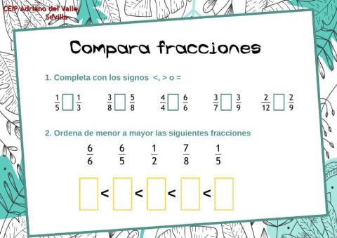 Compara fracciones 2