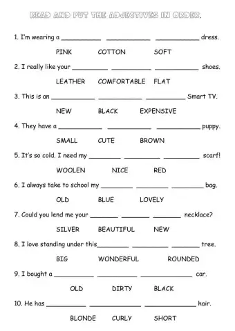 Order the adjectives