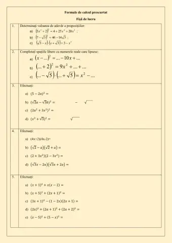 Formule de calcul prescurtat