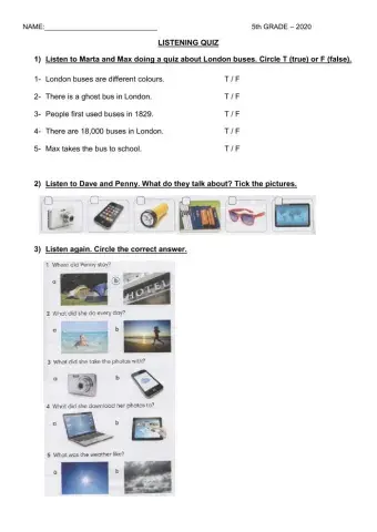 Go getter 2 Listening quiz unit 7