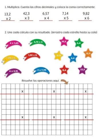 Multiplicación de números decimales