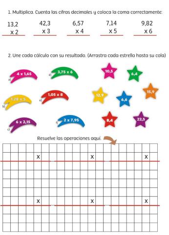 Multiplicación de números decimales