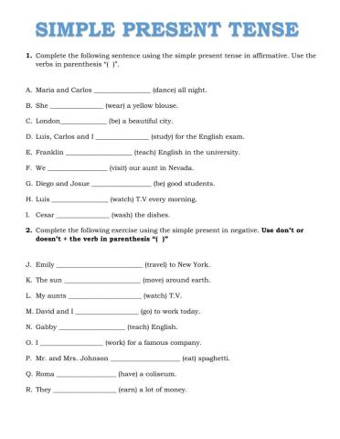 Simple Present Tense