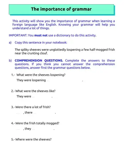 The importance of grammar