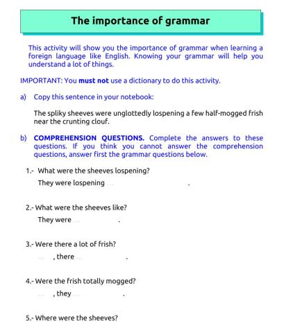 The importance of grammar