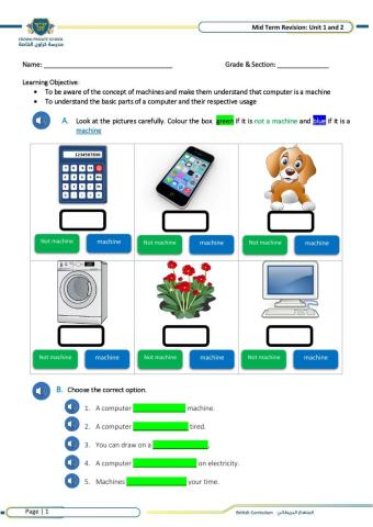 Machine or not machine, parts of computer