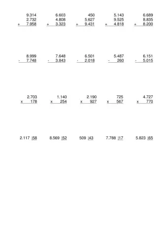 Operaciones con números naturales