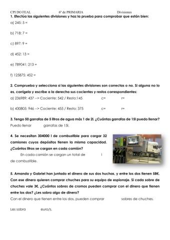 Práctica de la división