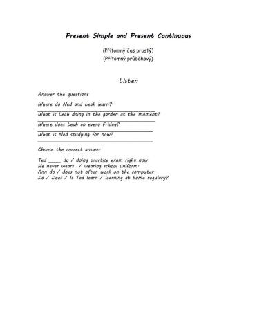 Present Simple vs Present Continuous