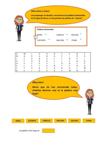 Sopa de letras- Conciencia léxica