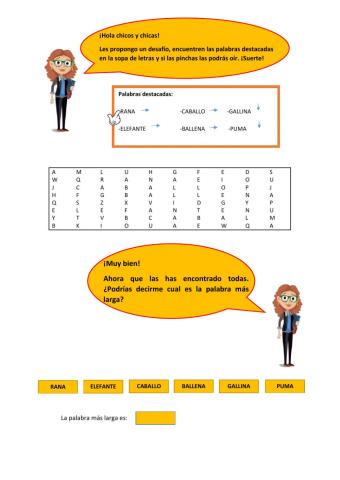 Sopa de letras- Conciencia léxica