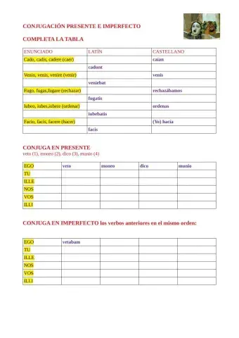 Conjugar presente e imperfecto