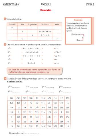 Potencias y raices cuadradas