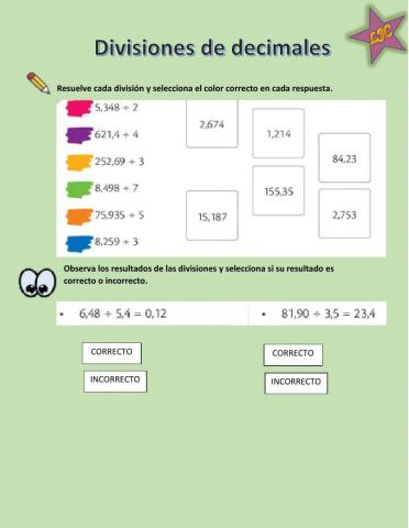 Divisiones de decimales