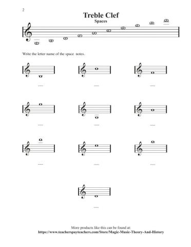 Treble Clef Ledger Lines 2