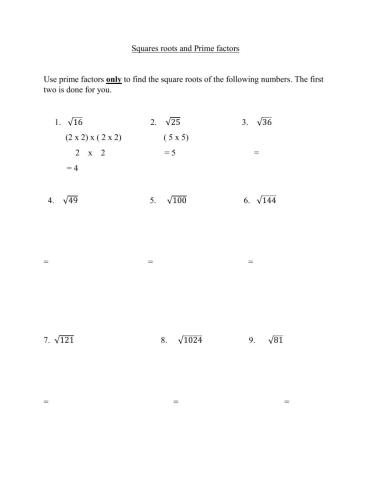 Square roots and prime factorization