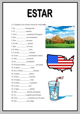 Verbo Estar - Presente do Indicativo