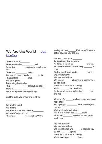 We're the World, we are the children