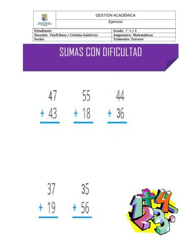 Sumas con dificultad