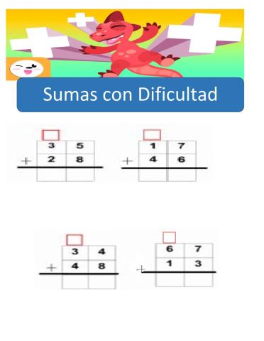 Sumas con dificultad